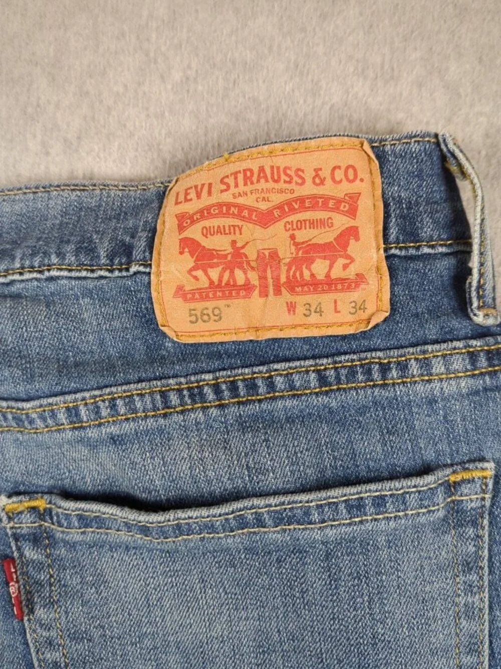 Levi's 569 Jeans Men's 34x34 (Actual 34x32) Blue Loose Straight Fit Stretch